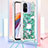 Custodia Silicone Cover Morbida Bling-Bling con Cinghia Cordino Mano S02 per Xiaomi Poco C55