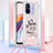 Custodia Silicone Cover Morbida Bling-Bling con Cinghia Cordino Mano S02 per Xiaomi Poco C55 Oro Rosa