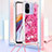 Custodia Silicone Cover Morbida Bling-Bling con Cinghia Cordino Mano S02 per Xiaomi Redmi 11A 4G Rosa Caldo