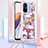 Custodia Silicone Cover Morbida Bling-Bling con Cinghia Cordino Mano S02 per Xiaomi Redmi 11A 4G Rosso