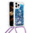 Custodia Silicone Cover Morbida Bling-Bling con Cinghia Cordino Mano S03 per Apple iPhone 13 Pro Max