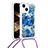 Custodia Silicone Cover Morbida Bling-Bling con Cinghia Cordino Mano S03 per Apple iPhone 14