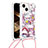 Custodia Silicone Cover Morbida Bling-Bling con Cinghia Cordino Mano S03 per Apple iPhone 14