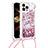 Custodia Silicone Cover Morbida Bling-Bling con Cinghia Cordino Mano S03 per Apple iPhone 14 Pro