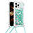 Custodia Silicone Cover Morbida Bling-Bling con Cinghia Cordino Mano S03 per Apple iPhone 14 Pro