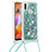 Custodia Silicone Cover Morbida Bling-Bling con Cinghia Cordino Mano S03 per Samsung Galaxy A11 Verde