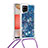 Custodia Silicone Cover Morbida Bling-Bling con Cinghia Cordino Mano S03 per Samsung Galaxy A42 5G