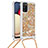 Custodia Silicone Cover Morbida Bling-Bling con Cinghia Cordino Mano S03 per Samsung Galaxy F02S SM-E025F