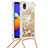 Custodia Silicone Cover Morbida Bling-Bling con Cinghia Cordino Mano S03 per Samsung Galaxy M01 Core