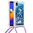 Custodia Silicone Cover Morbida Bling-Bling con Cinghia Cordino Mano S03 per Samsung Galaxy M01 Core