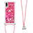 Custodia Silicone Cover Morbida Bling-Bling con Cinghia Cordino Mano S03 per Samsung Galaxy M02