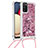 Custodia Silicone Cover Morbida Bling-Bling con Cinghia Cordino Mano S03 per Samsung Galaxy M02s