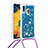 Custodia Silicone Cover Morbida Bling-Bling con Cinghia Cordino Mano S03 per Samsung Galaxy M10S