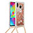 Custodia Silicone Cover Morbida Bling-Bling con Cinghia Cordino Mano S03 per Samsung Galaxy M20