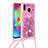 Custodia Silicone Cover Morbida Bling-Bling con Cinghia Cordino Mano S03 per Samsung Galaxy M20