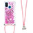 Custodia Silicone Cover Morbida Bling-Bling con Cinghia Cordino Mano S03 per Samsung Galaxy M21