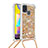 Custodia Silicone Cover Morbida Bling-Bling con Cinghia Cordino Mano S03 per Samsung Galaxy M21s