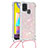 Custodia Silicone Cover Morbida Bling-Bling con Cinghia Cordino Mano S03 per Samsung Galaxy M31 Prime Edition