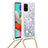 Custodia Silicone Cover Morbida Bling-Bling con Cinghia Cordino Mano S03 per Samsung Galaxy M40S