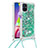 Custodia Silicone Cover Morbida Bling-Bling con Cinghia Cordino Mano S03 per Samsung Galaxy M51