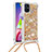 Custodia Silicone Cover Morbida Bling-Bling con Cinghia Cordino Mano S03 per Samsung Galaxy M51 Oro