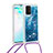 Custodia Silicone Cover Morbida Bling-Bling con Cinghia Cordino Mano S03 per Samsung Galaxy M80S