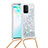 Custodia Silicone Cover Morbida Bling-Bling con Cinghia Cordino Mano S03 per Samsung Galaxy M80S