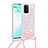 Custodia Silicone Cover Morbida Bling-Bling con Cinghia Cordino Mano S03 per Samsung Galaxy M80S