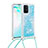 Custodia Silicone Cover Morbida Bling-Bling con Cinghia Cordino Mano S03 per Samsung Galaxy M80S