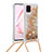 Custodia Silicone Cover Morbida Bling-Bling con Cinghia Cordino Mano S03 per Samsung Galaxy Note 10 Lite