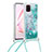 Custodia Silicone Cover Morbida Bling-Bling con Cinghia Cordino Mano S03 per Samsung Galaxy Note 10 Lite