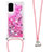 Custodia Silicone Cover Morbida Bling-Bling con Cinghia Cordino Mano S03 per Samsung Galaxy S20