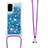 Custodia Silicone Cover Morbida Bling-Bling con Cinghia Cordino Mano S03 per Samsung Galaxy S20