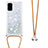 Custodia Silicone Cover Morbida Bling-Bling con Cinghia Cordino Mano S03 per Samsung Galaxy S20