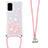 Custodia Silicone Cover Morbida Bling-Bling con Cinghia Cordino Mano S03 per Samsung Galaxy S20 Rosa