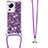 Custodia Silicone Cover Morbida Bling-Bling con Cinghia Cordino Mano S03 per Xiaomi Civi 2 5G Viola