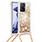 Custodia Silicone Cover Morbida Bling-Bling con Cinghia Cordino Mano S03 per Xiaomi Mi 11T Pro 5G