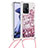 Custodia Silicone Cover Morbida Bling-Bling con Cinghia Cordino Mano S03 per Xiaomi Mi 11T Pro 5G