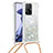 Custodia Silicone Cover Morbida Bling-Bling con Cinghia Cordino Mano S03 per Xiaomi Mi 11T Pro 5G Argento