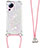Custodia Silicone Cover Morbida Bling-Bling con Cinghia Cordino Mano S03 per Xiaomi Mi 13 Lite 5G Rosa