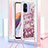 Custodia Silicone Cover Morbida Bling-Bling con Cinghia Cordino Mano S03 per Xiaomi Redmi 12C 4G
