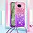 Custodia Silicone Cover Morbida Bling-Bling con Cinghia Cordino Mano YB1 per Google Pixel 8a 5G Rosa Caldo