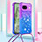 Custodia Silicone Cover Morbida Bling-Bling con Cinghia Cordino Mano YB1 per Google Pixel 8a 5G Viola