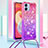 Custodia Silicone Cover Morbida Bling-Bling con Cinghia Cordino Mano YB1 per Samsung Galaxy F04 Rosa Caldo