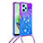 Custodia Silicone Cover Morbida Bling-Bling con Cinghia Cordino Mano YB1 per Xiaomi Poco X5 5G Viola