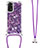 Custodia Silicone Cover Morbida Bling-Bling con Cinghia Cordino Mano YB1 per Xiaomi Redmi Note 11 4G (2022) Viola