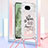 Custodia Silicone Cover Morbida Bling-Bling con Cinghia Cordino Mano YB2 per Google Pixel 8a 5G Rosa