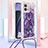 Custodia Silicone Cover Morbida Bling-Bling con Cinghia Cordino Mano YB2 per Motorola Moto G Stylus (2023) 4G Viola