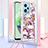 Custodia Silicone Cover Morbida Bling-Bling con Cinghia Cordino Mano YB2 per Xiaomi Poco X5 5G