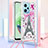 Custodia Silicone Cover Morbida Bling-Bling con Cinghia Cordino Mano YB2 per Xiaomi Poco X5 5G Oro Rosa